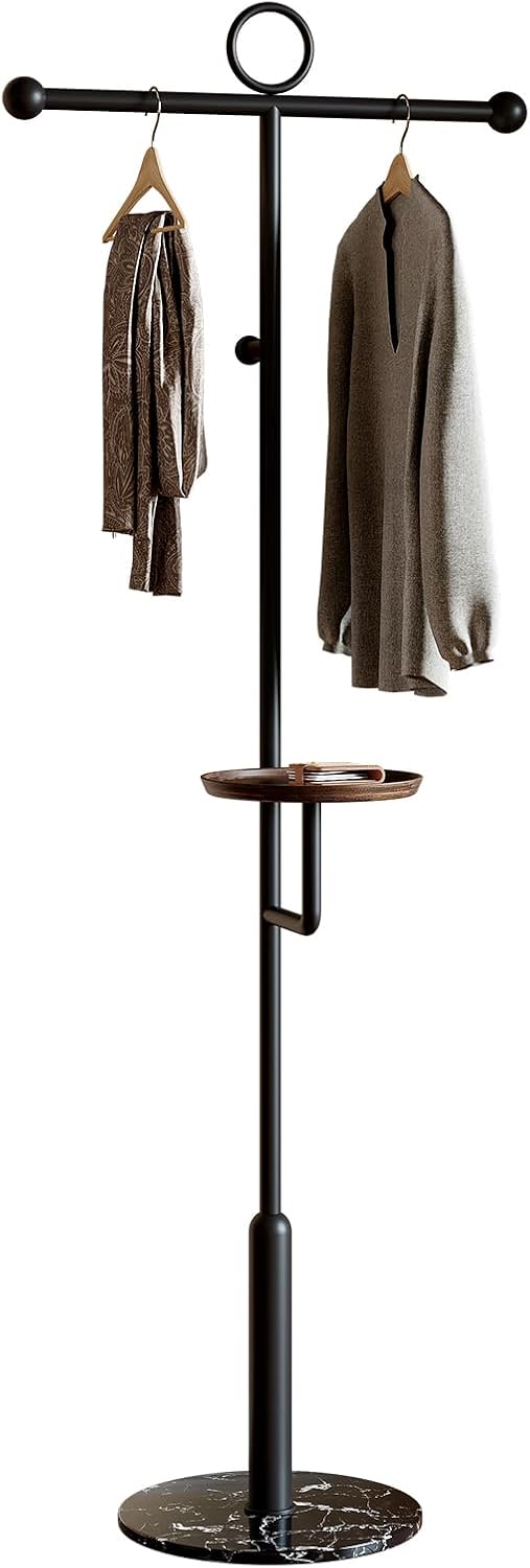 coat rack freestanding,coat rack stand with 7 Hooks and Metal Base for Bags, Hats.Coat Tree Coat Hanger Stand for Home Office Hall Entryway
