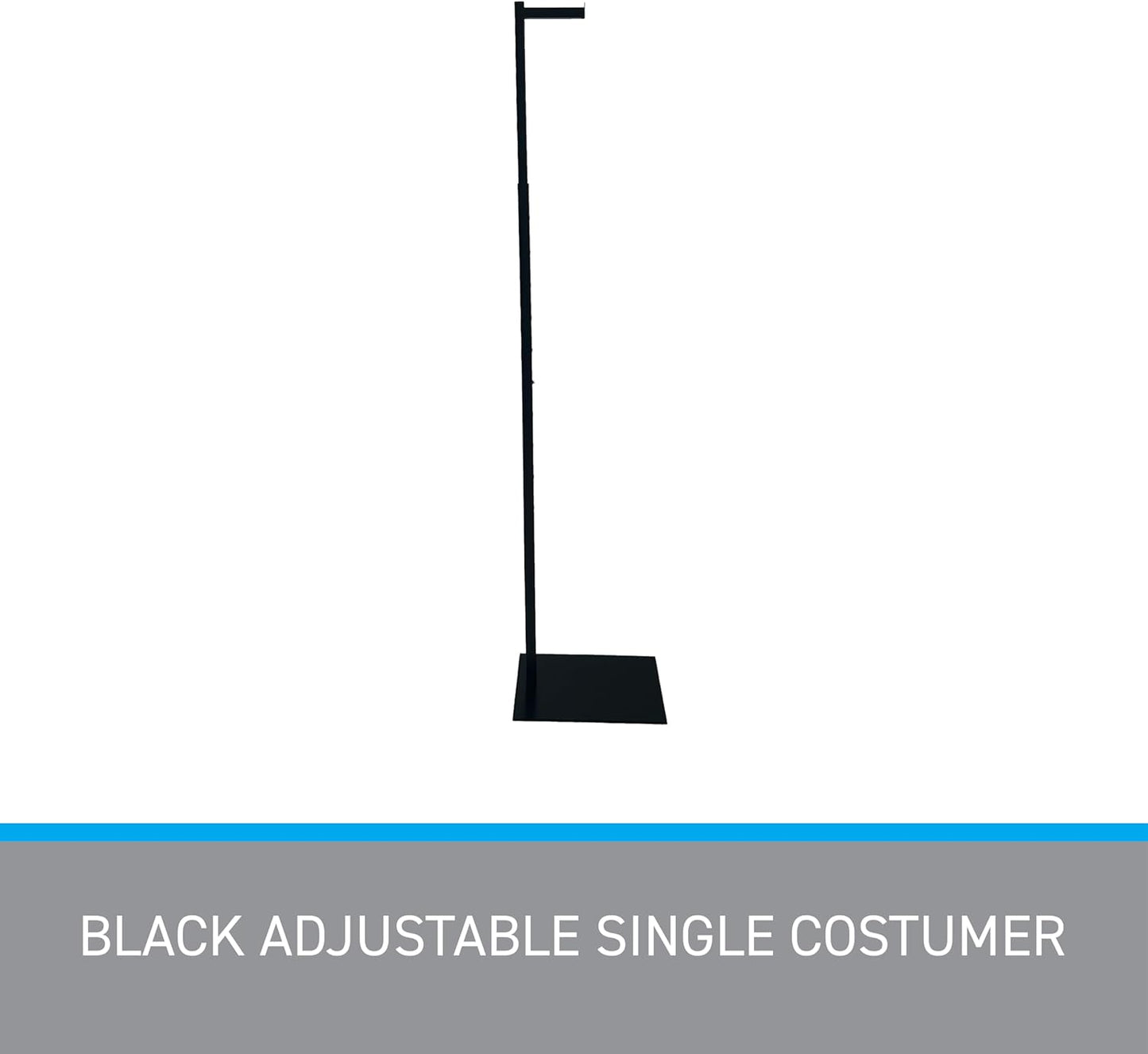 SSWBasics Adjustable Black Costumer Stand – Single Arm Clothes Rack - Retail Clothing and Garment Display Stand – Ideal For Showcasing Hanging Items In Thrift Shops, Boutiques and Retail Stores