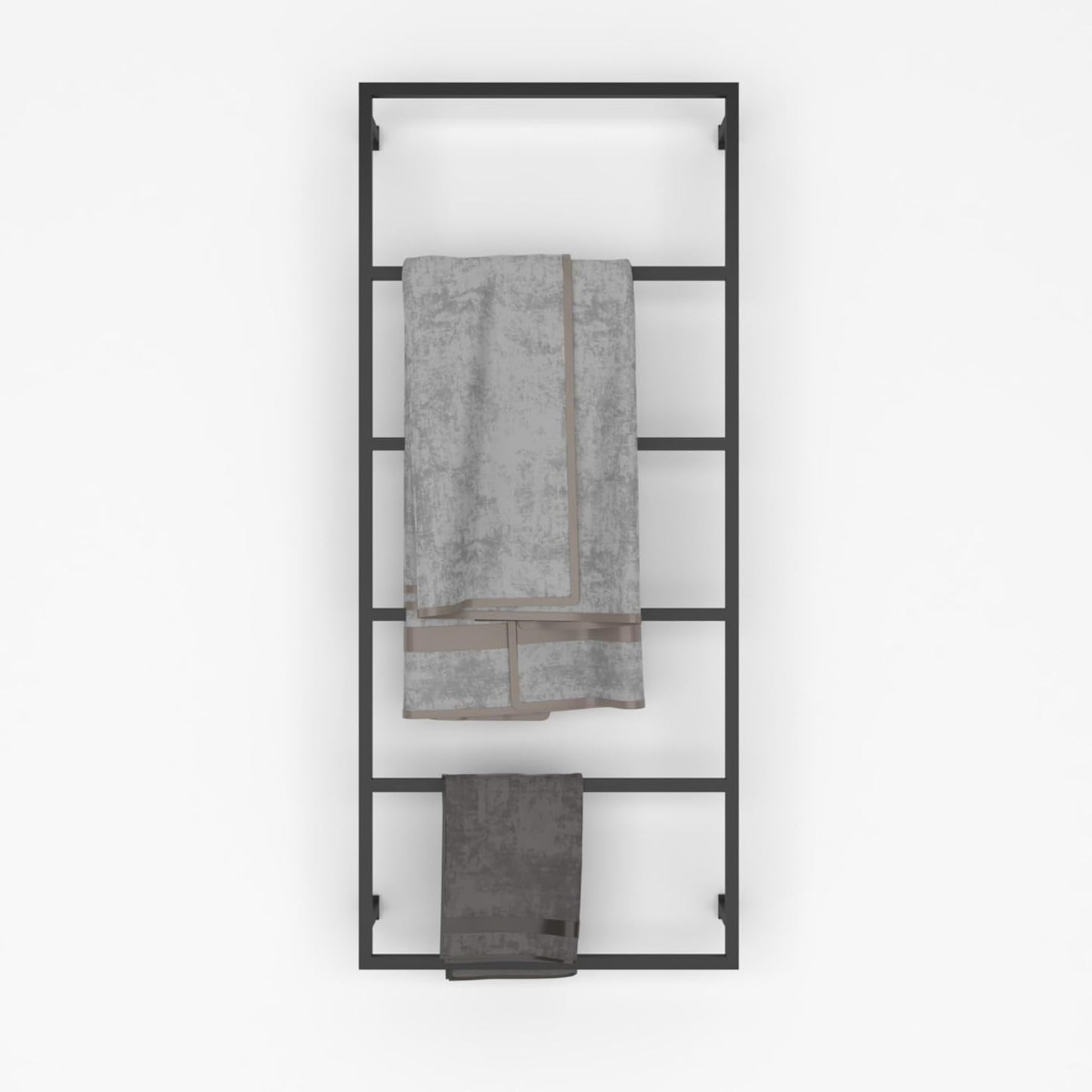 Elegant Wall Mounted 6 Tier Towel Holder, Rust-Resistant, Space-Saving Towel Rack for Effortless Drying, Perfect for Modern Farmhouse Bathroom, Kitchen Decor (44"(H) x 18"(W) x 3"(D))