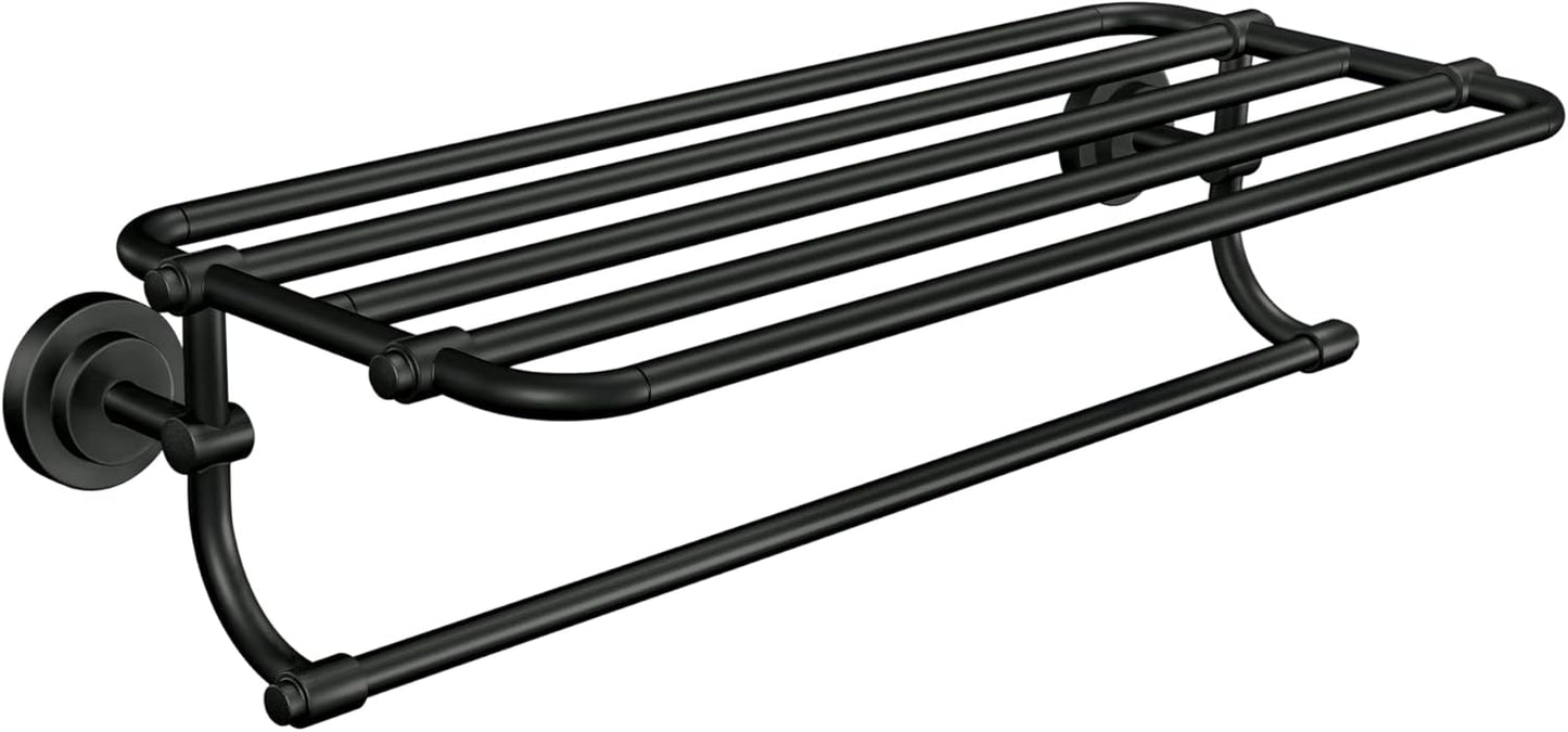 Moen DN0794CH Iso 24-Inch Wide Bathroom Hotel-Style Towel Shelf with Towel Bar, Chrome